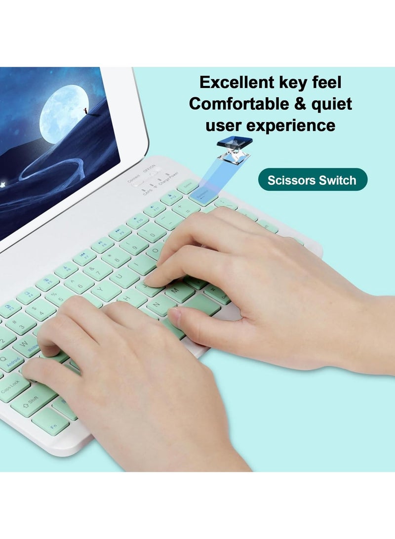Bluetooth Keyboard and Mouse Combo Ultra-Slim Portable Rechargeable Compact Wireless Mouse Keyboard Set for Pad/iPad Pro/iPad Mini/iPad Air Mac OS,Android green  - Image 3