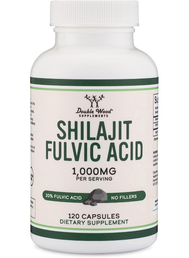 Double Wood Supplements Shilajit Resin Capsules (20% Fulvic Acid Supplement) 1,000mg per Serving, 120 Count (No Fillers, Manufactured in The USA) by Double Wood Supplements - Image 5