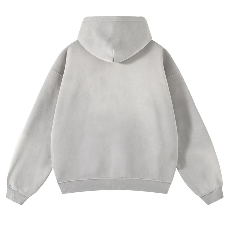 KEEPSHOWING Womens and Mens Zip Up Hoodies Long Sleeve Fall Oversized Sweatshirts Acid Wash Y2K Jacket with Pockets(Grey M) - Image 4