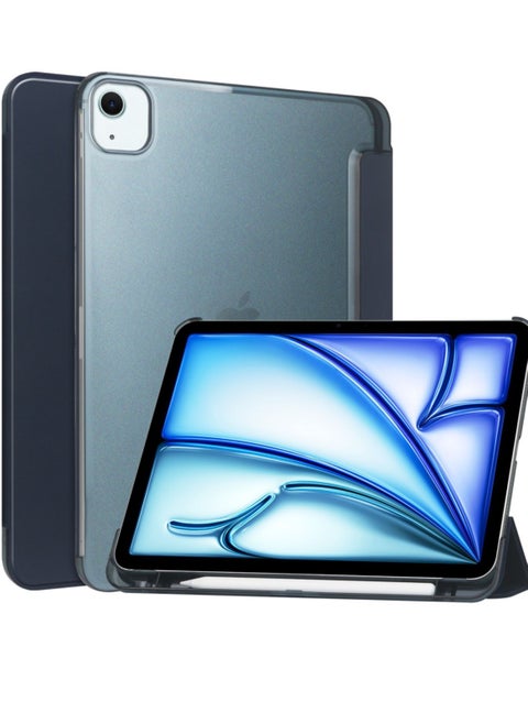 iPad Air 11 Inch Case M2 2024, iPad Air 6th Generation Case/iPad Air 5th Generation 2022/Air 4th 2020 10.9 Inch, Slim Hard Translucent Back Shell Cover with Pencil Holder - Blue