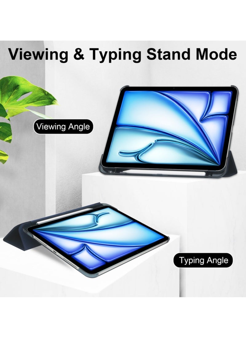Best Choice Products - iPad Air 11 Inch Case M2 2024, iPad Air 6th Generation Case/iPad Air 5th Generation 2022/Air 4th 2020 10.9 Inch, Slim Hard Translucent Back Shell Cover with Pencil Holder - Blue - Image 1