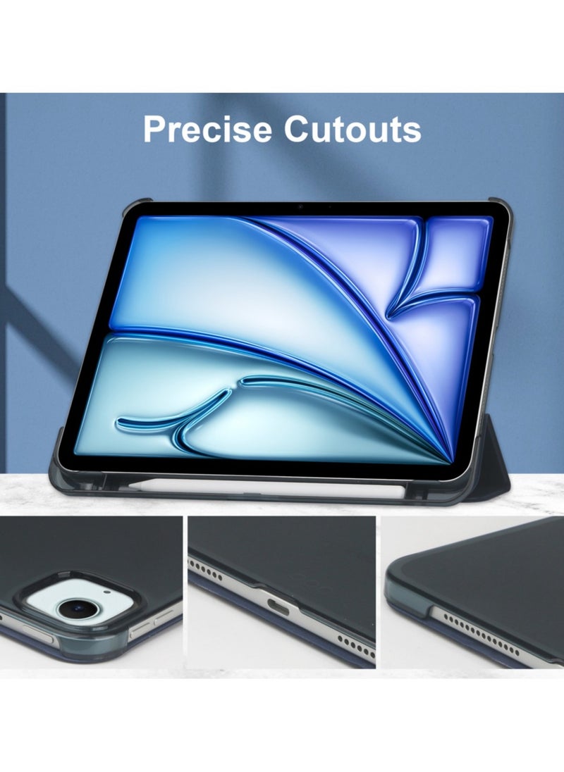 Best Choice Products - iPad Air 11 Inch Case M2 2024, iPad Air 6th Generation Case/iPad Air 5th Generation 2022/Air 4th 2020 10.9 Inch, Slim Hard Translucent Back Shell Cover with Pencil Holder - Blue - Image 1
