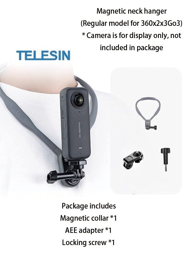 TELESIN TELESIN Gopro12 Magnetic Halter Bracket Collar X4/X3 Ace DJI Action4 Halter Neck Fixing Bracket  - Image 1