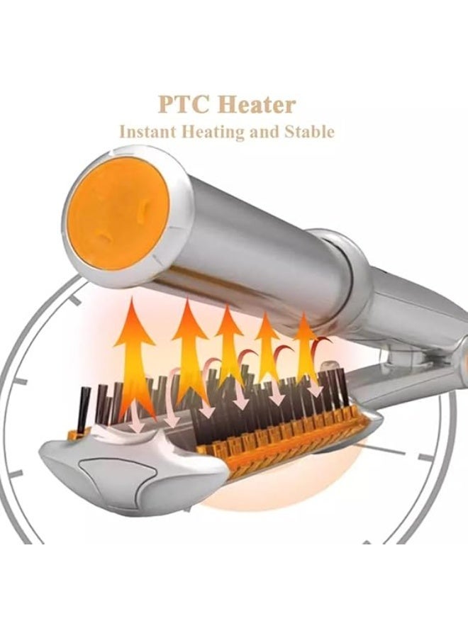 إنستايلر مكواة فرد وتمويج وتجعيد الشعر 2 في 1 بشاشة LCD دوارة متعددة الوظائف ومزدوجة الاستخدام سريعة التسخين PTC، مكواة فرد الشعر، فرشاة دوارة لتصفيف الشعر - Image 4