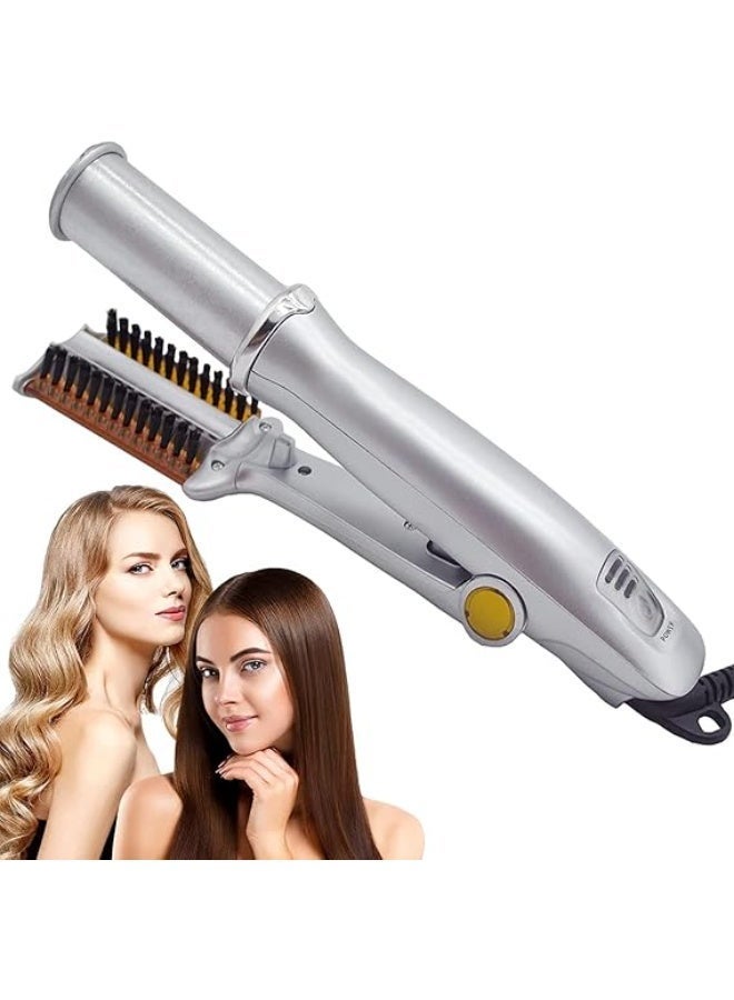 إنستايلر مكواة فرد وتمويج وتجعيد الشعر 2 في 1 بشاشة LCD دوارة متعددة الوظائف ومزدوجة الاستخدام سريعة التسخين PTC، مكواة فرد الشعر، فرشاة دوارة لتصفيف الشعر - Image 3