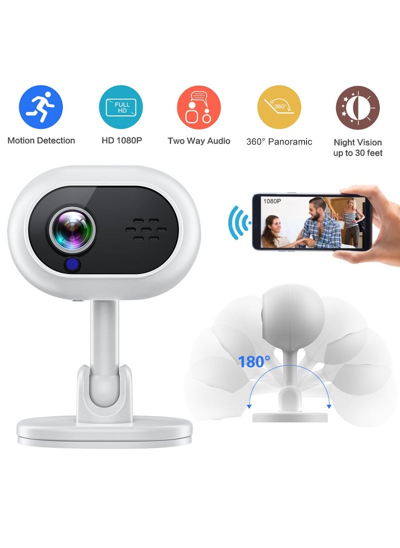 Pretocter 1080HD WIFI  360° Security Camera,Smart Home Surveillance, Two-way Intercom,Baby Monitor, Night Vision Automatic Tracking,Voice Communicate With Famliy,Calling Pets（64G card ）  - Image 1