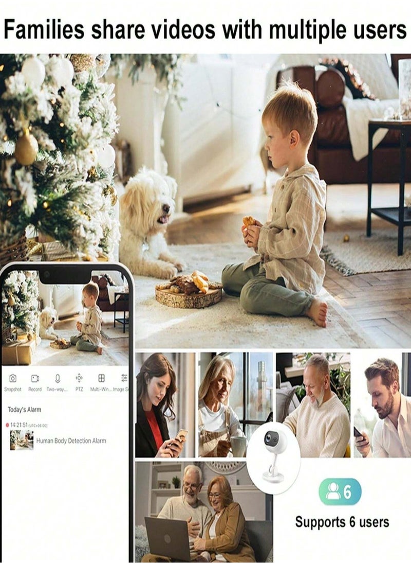Pretocter 1080HD WIFI  360° Security Camera,Smart Home Surveillance, Two-way Intercom,Baby Monitor, Night Vision Automatic Tracking,Voice Communicate With Famliy,Calling Pets（64G card ）  - Image 3