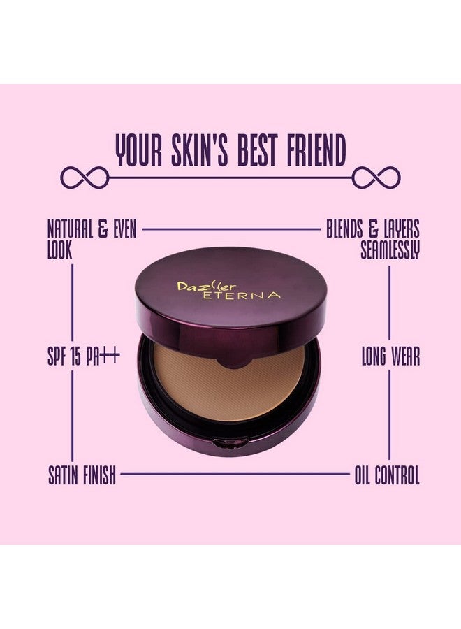 DAZLLER Eterna Sheer Glow Compact Powder, Biscotti Sc, Oil Control, Spf Pa++, Matte, Up To 8-Hrs Stay, Zero Caking - Image 2