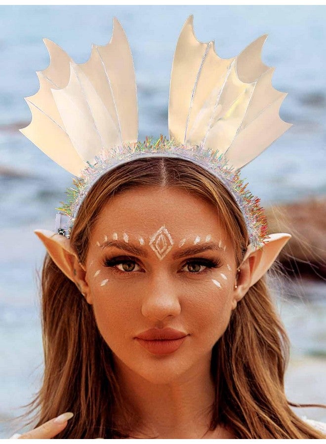 Zoestar Light Up Headband Mermaid Costume Headpiece Glowing Hair Band Party Rave Hair Accessory For Women - Image 3