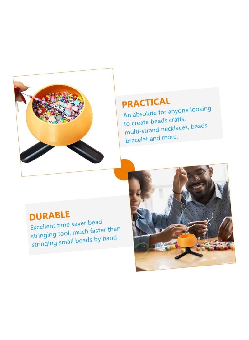 KASTWAVE Electric Bead Spinner, Adjustable Speed Beading Bowl Spinner Kit with 2 Beading Needles, Automatic Fast Clay Beads Spinner for DIY Bracelets Necklace Jewelry Making, Orange - Image 5