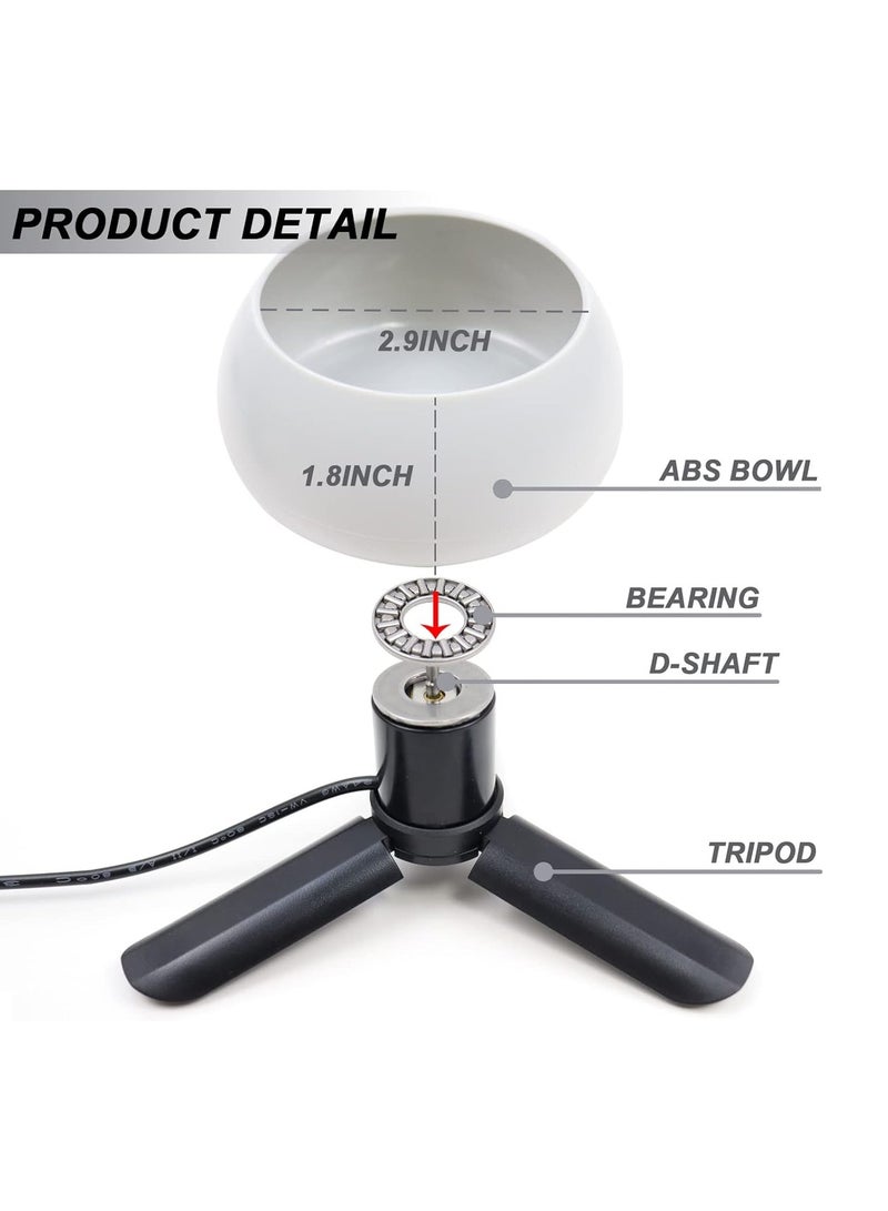 KASTWAVE Electric Bead Spinner, Adjustable Speed Beading Bowl Spinner Kit with 2 Beading Needles, Automatic Fast Clay Beads Spinner for DIY Bracelets Necklace Jewelry Making, Orange - Image 4