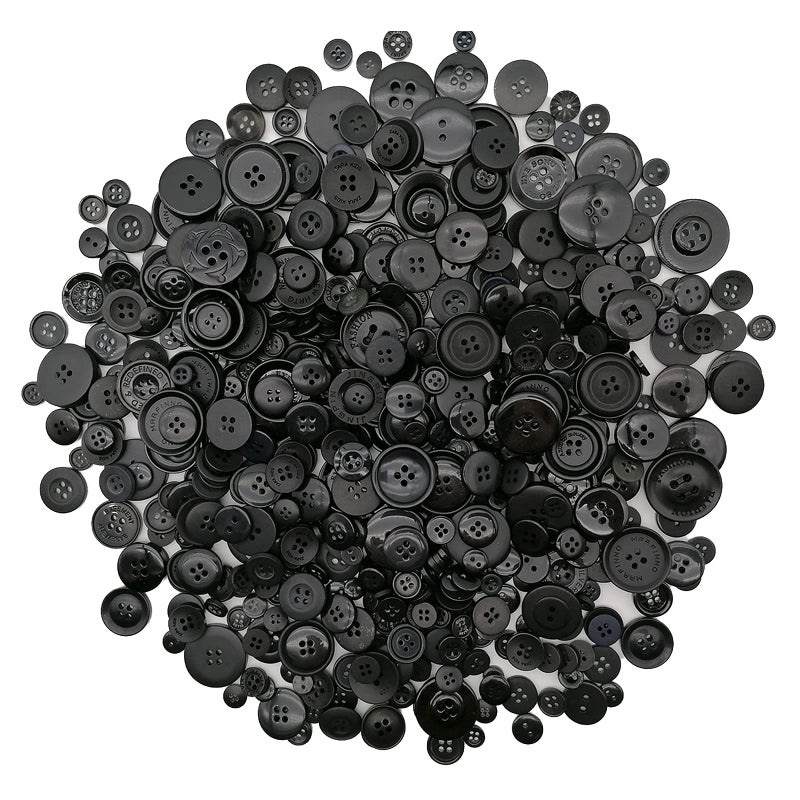 Alfykym Alfykym 600700Pcs Black Buttons for Crafts Bulk Black Craft Buttons Assorted Size for Sewing DIY Crafts Decoration 