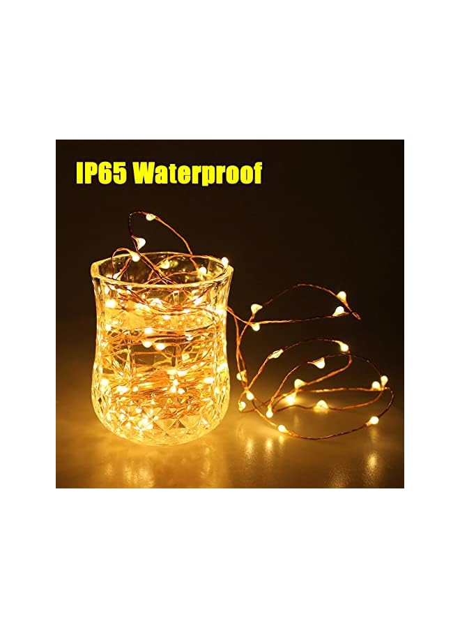 The Bros 12 عبوة من أضواء خيطية صغيرة LED، 7.2 قدم سلك نحاسي مقاوم للماء، تعمل بالبطارية (مضمنة)، لغرفة النوم، الفناء، غرفة السكن، حفلات الزفاف الخارجية (أبيض دافئ) - Image 3