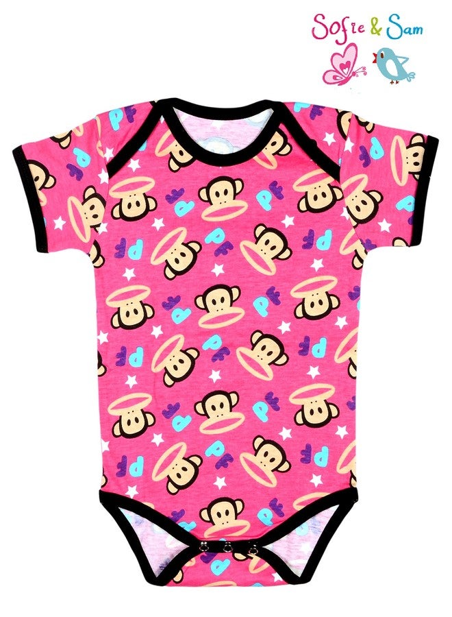 Sofie & Sam Baby Romper Half Sleeves Premium Cotton Pack of 3 - Superkid/Car/MonkeyRed (3-6 Months) - Image 3