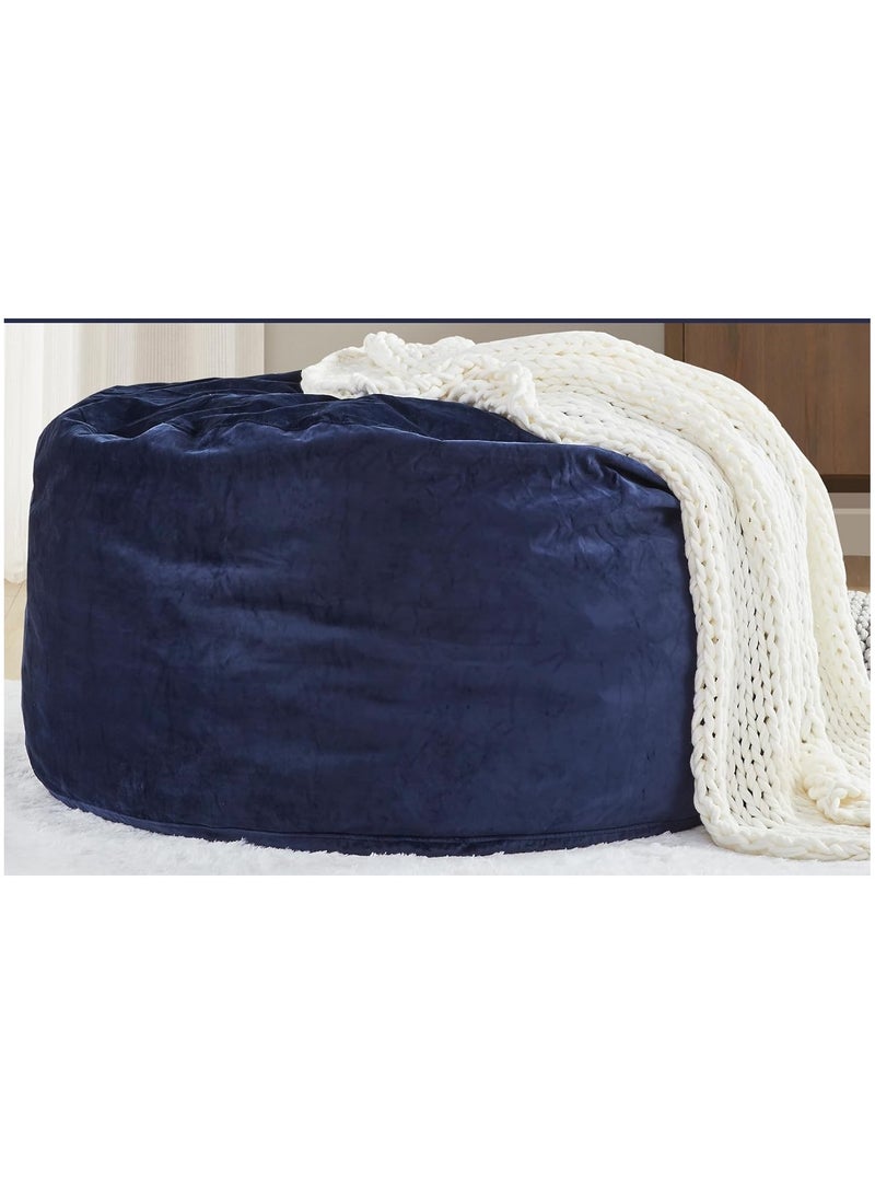 Comfy كيس حبوب كبير مريح من المخمل الأزرق للعب والسرير مع وسادة - Image 4