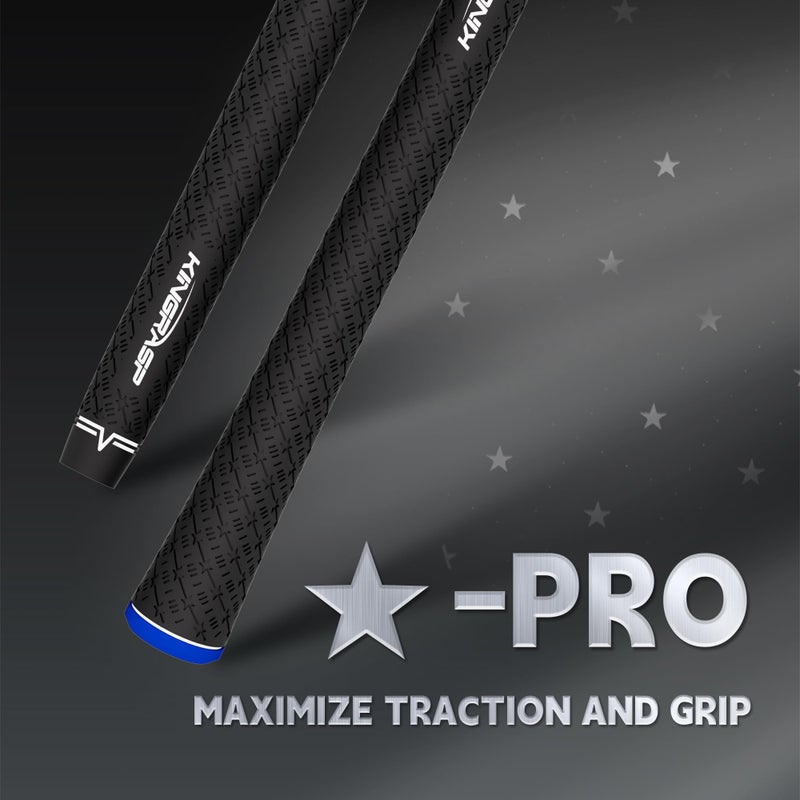KINGRASP Multi Compound Golf Gripsï¼Œ13 Grips Set,Soft Rubber Golf Clubs Grips, Anti-Slip Ecological Cotton Yarn Thread Technology,Midesize Standard Size,6 Colors Optional (black, Standard) - Image 2