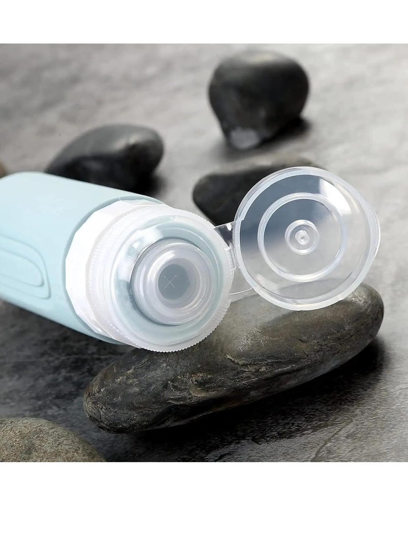 Bukela 4 Silicone Travel Bottles for Toiletries with Labels & Clear Toiletry Bag TSA-Approved, Leak-Proof, for Shampoo, Lotion, Soap, Perfect for Traveling, Gym, Camping (90ml) - Image 3