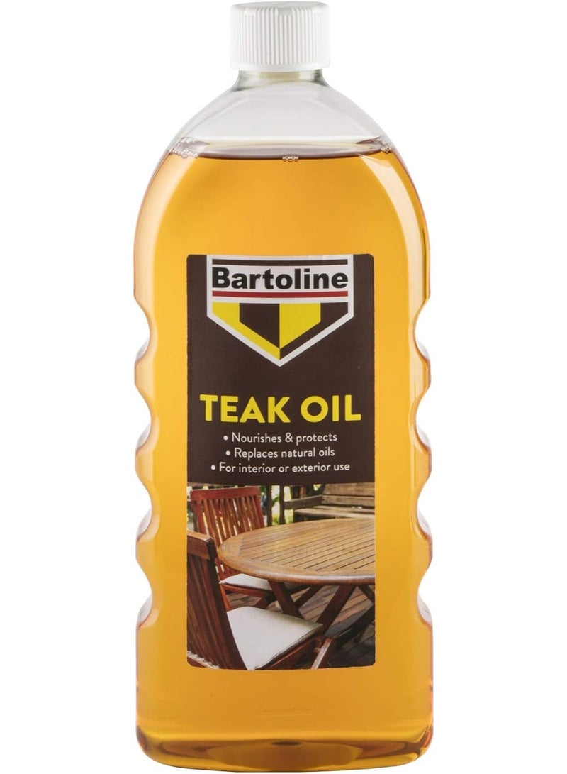 Bartoline Ready to Use Teak Oil 1lt Bottle - Garden Wood Sealer Furniture Gives a Natural Sheen That Lasts - Image 2