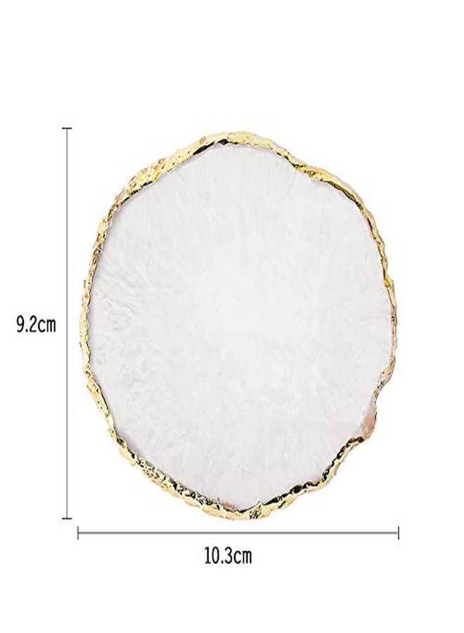 JASSINS Resin Nail Art Palettenail Art Painting Mixed Color Palette Gold Edge Nail Gel Color Makeup Display Board(White) - Image 2