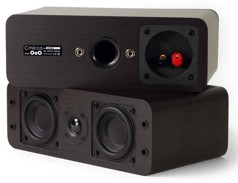 Micca OoO Passive Slim Bookshelf Speakers with 3-Inch Woofers and Silk Tweeter, Thin Design Under 4" Wide, for Desktop Stereo or Home Theater Surround Sound, Wall Mountable, Pair, Dark Walnut - Image 4