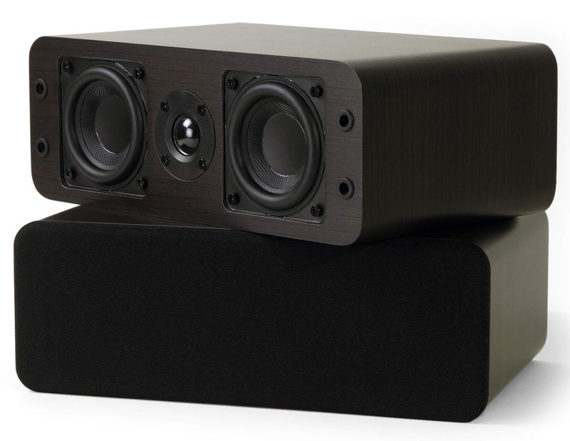 Micca OoO Passive Slim Bookshelf Speakers with 3-Inch Woofers and Silk Tweeter, Thin Design Under 4" Wide, for Desktop Stereo or Home Theater Surround Sound, Wall Mountable, Pair, Dark Walnut - Image 3