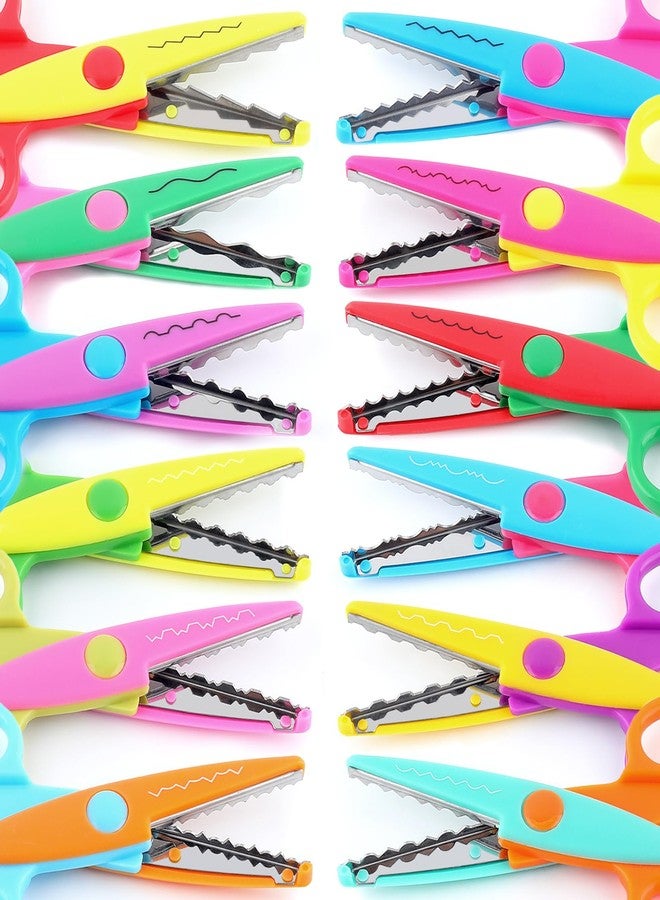 amassan 12 Pack Craft Scissors Decorative Edge, 5 Inch Safety Scissors, Colorful Zig Zag Scissors, Assorted Paper Edger Pattern Scissors for Office, School, Scrapbook - Image 3