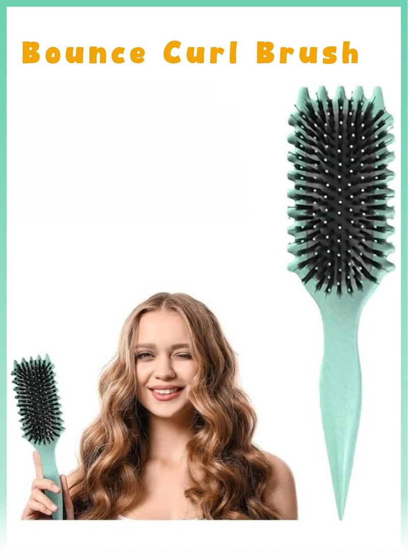 2026 Newest Bounce Curl Brush,Bounce Curl Defining Brush,Curl Defining Brush,Hair Brush Styling Brush,Shaping and Defining Curls for Women Girls (Color : Green) - Image 1