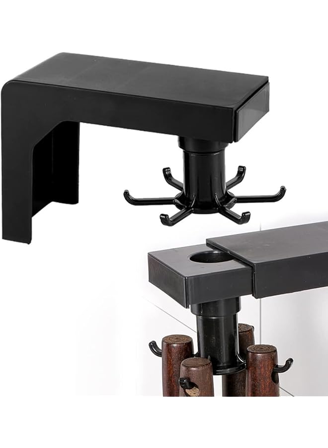 PROMASS promass Multi-Purpose Kitchen Hooks: 360° Rotatable Rack for Organized Storage & Spoon Hanger Accessories-BLACK  - Image 1