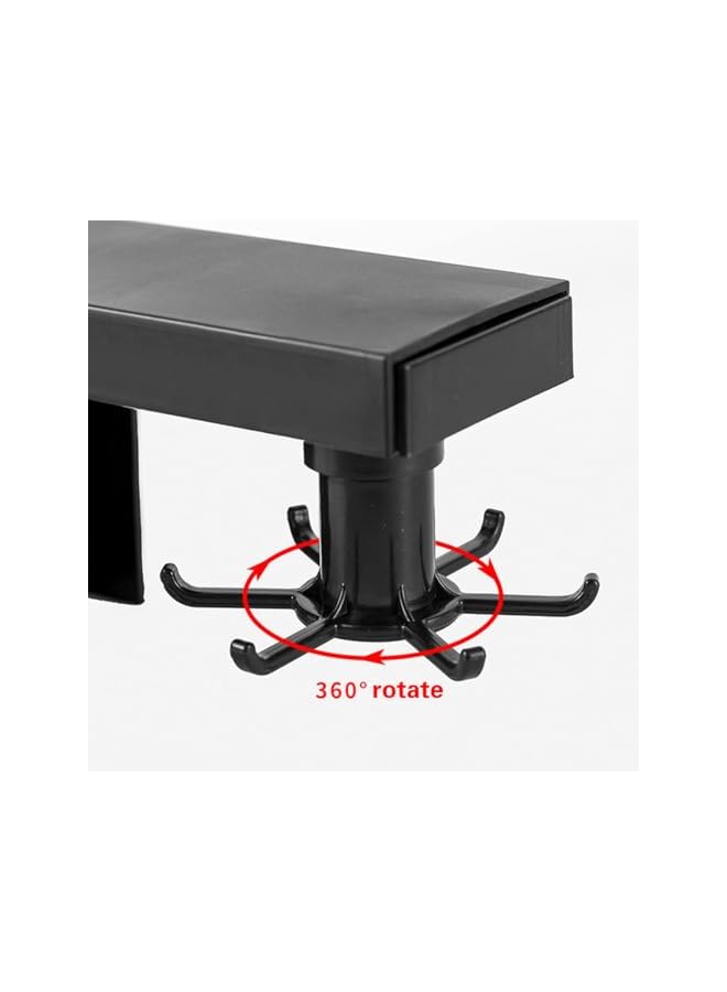 PROMASS promass Multi-Purpose Kitchen Hooks: 360° Rotatable Rack for Organized Storage & Spoon Hanger Accessories-BLACK  - Image 4