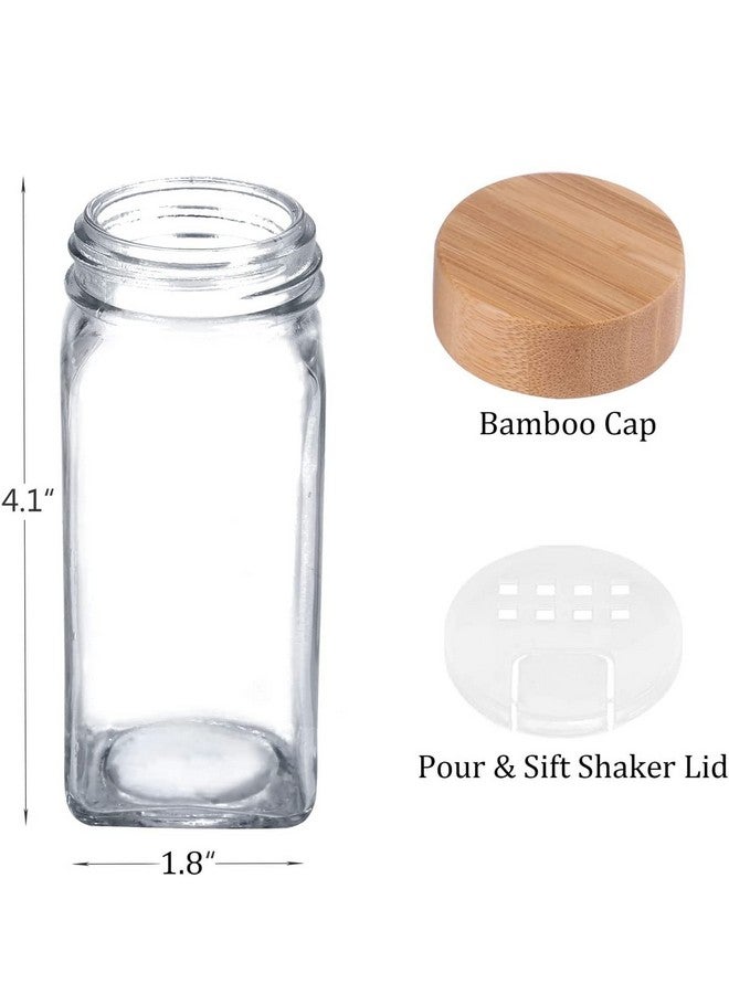 WHISKET 100 Ml Glass Spice Jars With Bamboo Lids, Seasoning Containers Set, Spice Containers With Shaker Lids, Masala Spice Seasoning Bottles (8, Transparent) - Image 2