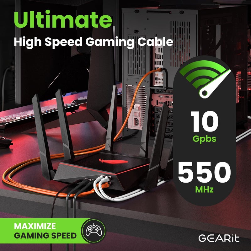 GearIT Cat 6 Ethernet Cable (24-Pack 1.5 Feet) Cat6 Network Patch, 10Gbps, RJ45, Snagless Cord, Gold-Plated Connectors, Internet for PC, TV, Tablet, Router, Printer, Servers, IT Data Center - Orange - Image 5