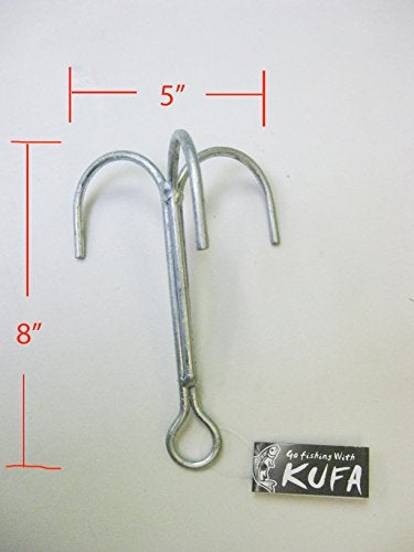 KUFA Galvanized Steel Grapple Hooks, 8" H x 5" W - Image 3