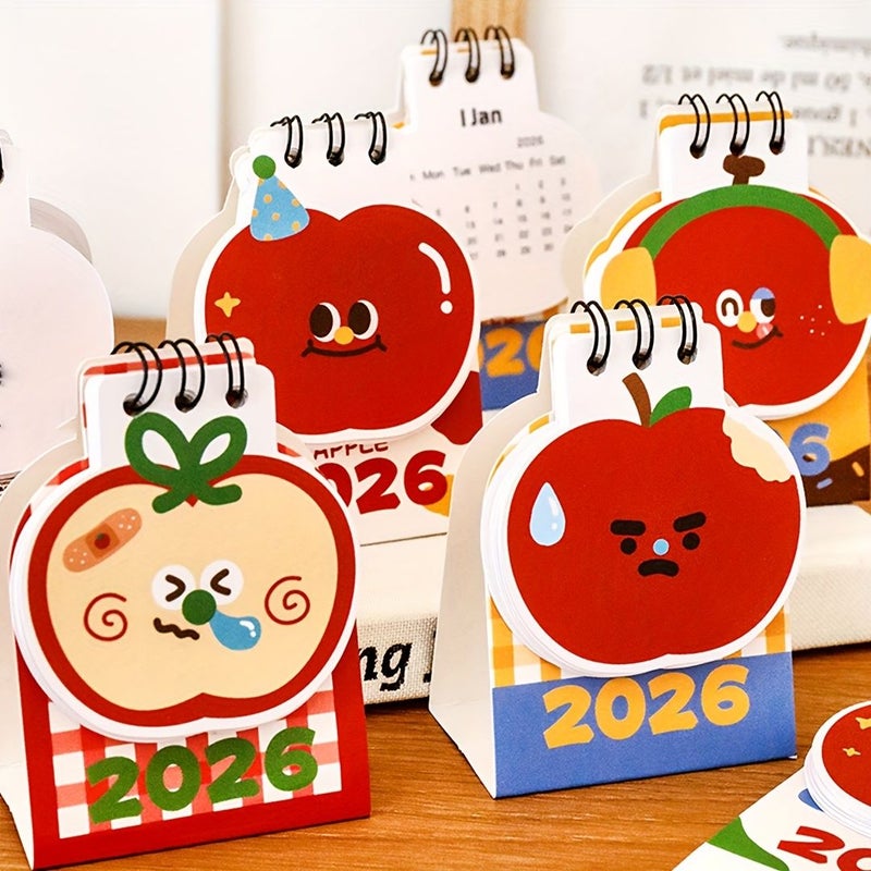 2026 Random Color Mini Cute Apple Desktop Calendar Ornament for Daily Reminders Christmas Gift - Image 5