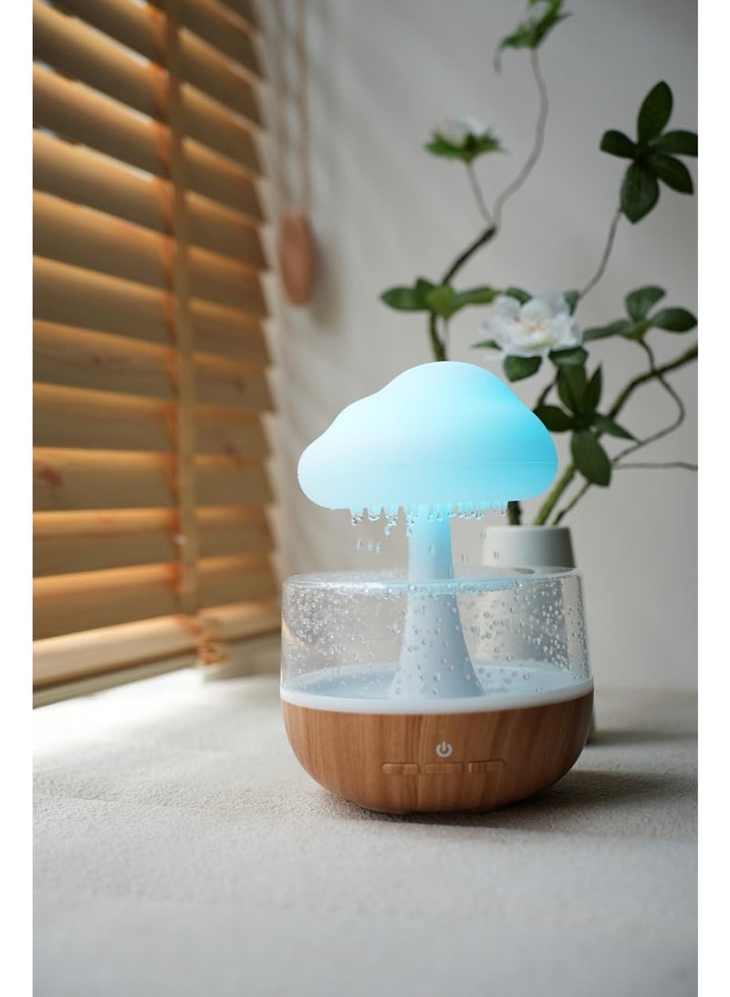 كيلا مرطب هواء على شكل سحابة مطر، ضوء ليلي على شكل سحابة مطر، مرطب هواء موزع مع 7 ألوان من مصابيح LED/مرطب هواء لغرفة النوم، صوت قطرات الماء للنوم/الاسترخاء - Image 3