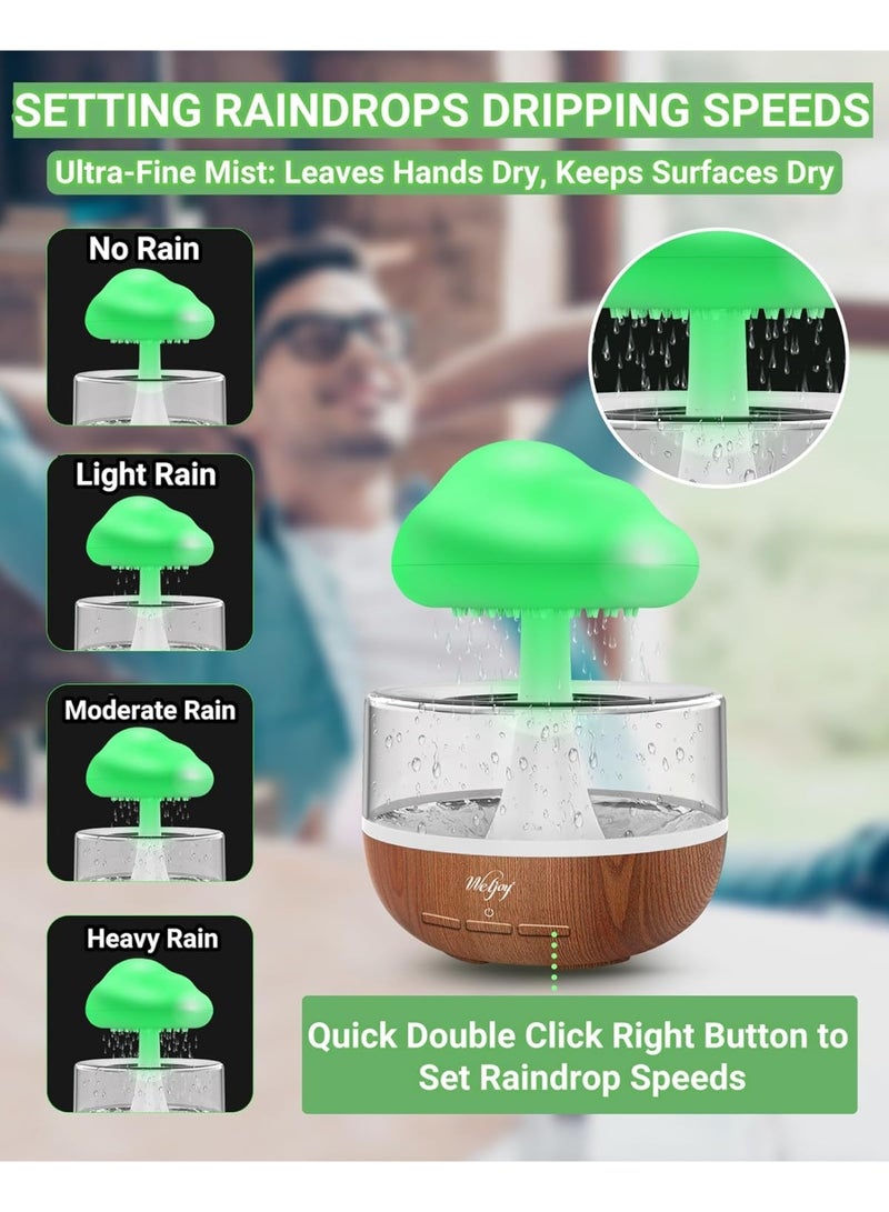 كيلا مرطب هواء على شكل سحابة مطر، ضوء ليلي على شكل سحابة مطر، مرطب هواء موزع مع 7 ألوان من مصابيح LED/مرطب هواء لغرفة النوم، صوت قطرات الماء للنوم/الاسترخاء - Image 2