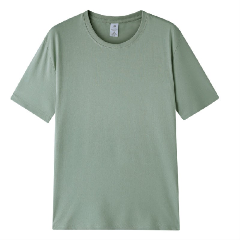 تي شيرت قطن دائري العنق 200 جرام فضفاض للجنسين صيفي وردي - Image 3