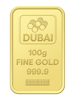 FK Jewellers 100g Pure 999.9 Fine Gold Bar 24KT Dubai with Flower Design - 100 Grams  - Image 1