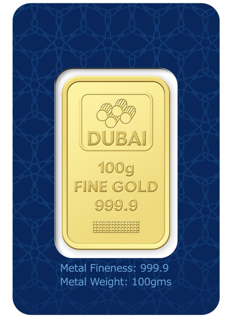 FK Jewellers 100g Pure 999.9 Fine Gold Bar 24KT Dubai with Flower Design - 100 Grams  - Image 3