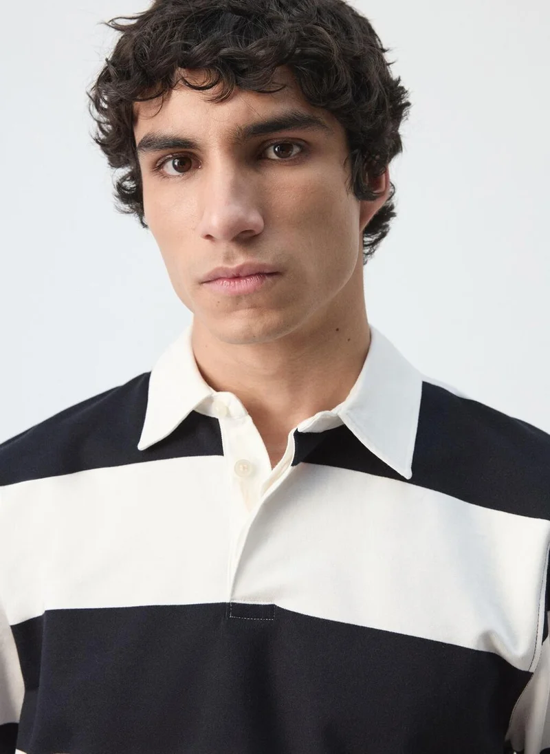 Mango Man  Striped polo sweatshirt in 100% cotton for Men | Best Price UAE