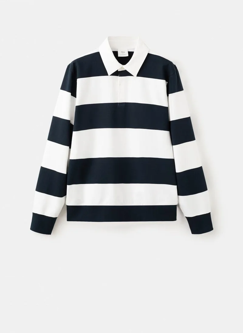 Mango Man  Striped polo sweatshirt in 100% cotton for Men | Best Price UAE