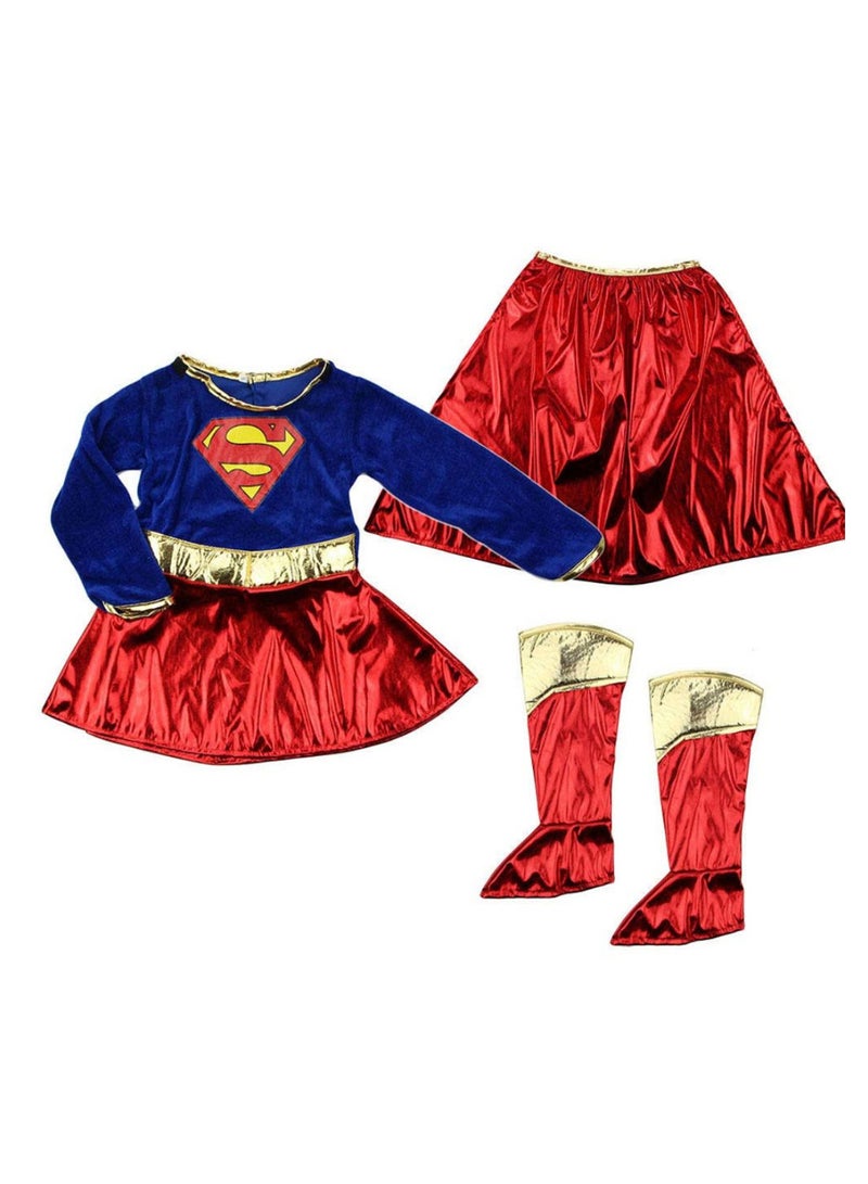NIBEMINENT 4-Piece Super Girl Fancy Costume Set 7 - 9 Years - Image 1