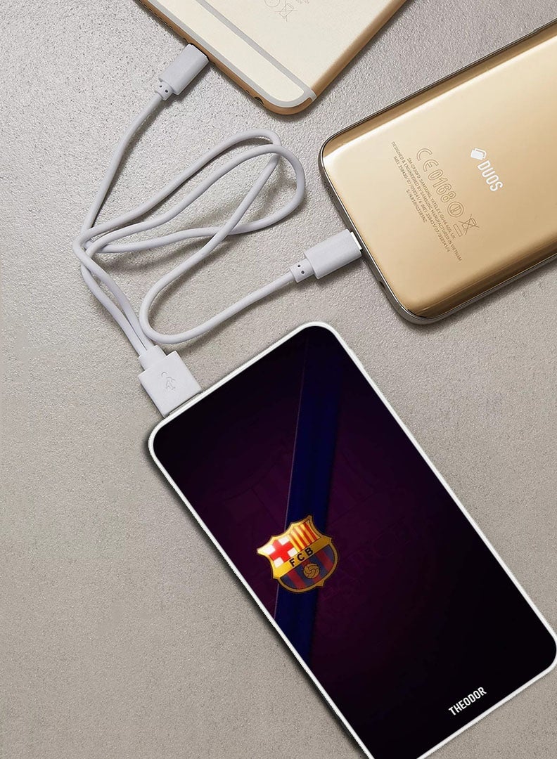 Theodor 10,000 mAh Super Fast Charging Ultra Compact Power Bank with Quick Charge & Power Delivery, Portable Charger For iPhone and Android Minimal Barca Logo - Image 2