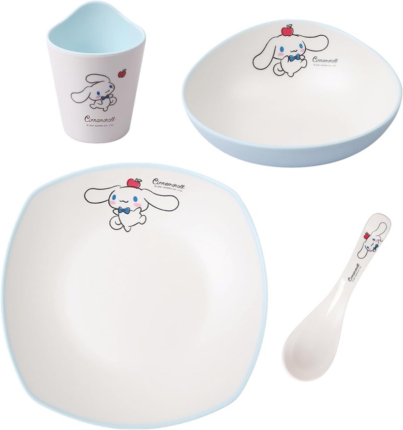 Many Rainbows Cinnamoroll with Apple Dinnerware Flatware Meal Set  Plate Bowl Tumbler Spoon 4 pieces - Image 1
