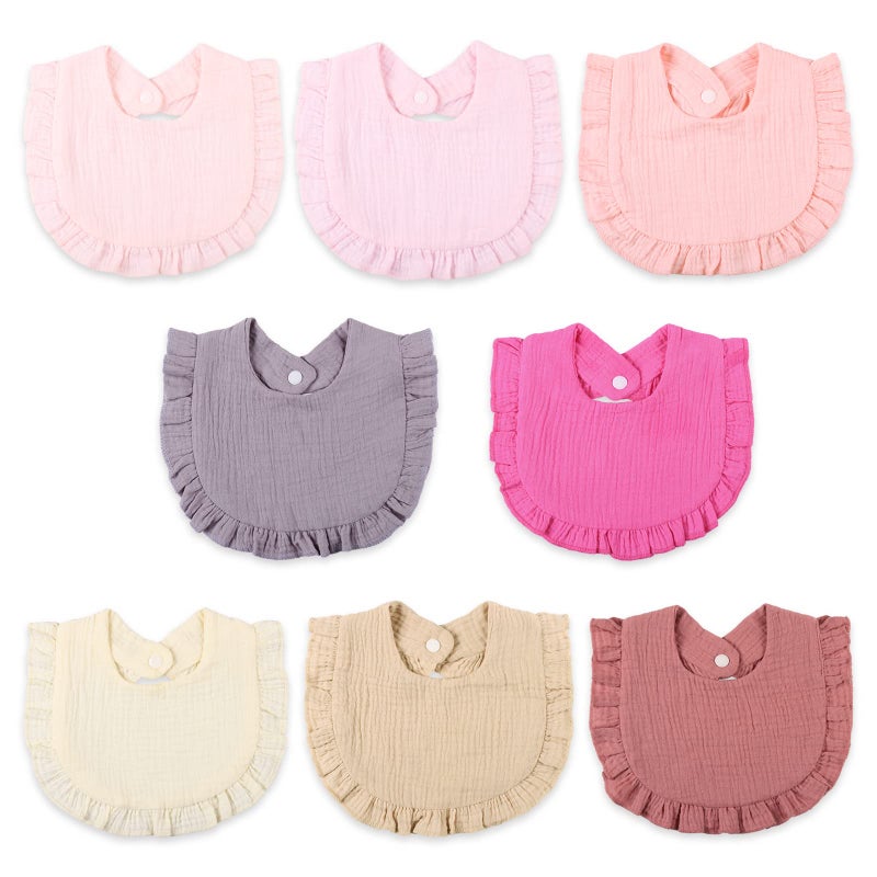 MUSBUY Baby Bibs Muslin Drool Teeth Drooling Teething Bibs 4-Layer 100% Cotton for Boys Girls Absorbent Soft Breathable - Image 1