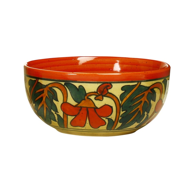 Caffeine Ceramic Handmade Orange Kohbar Soup Bowl with Spoon Set of 8 - Image 3