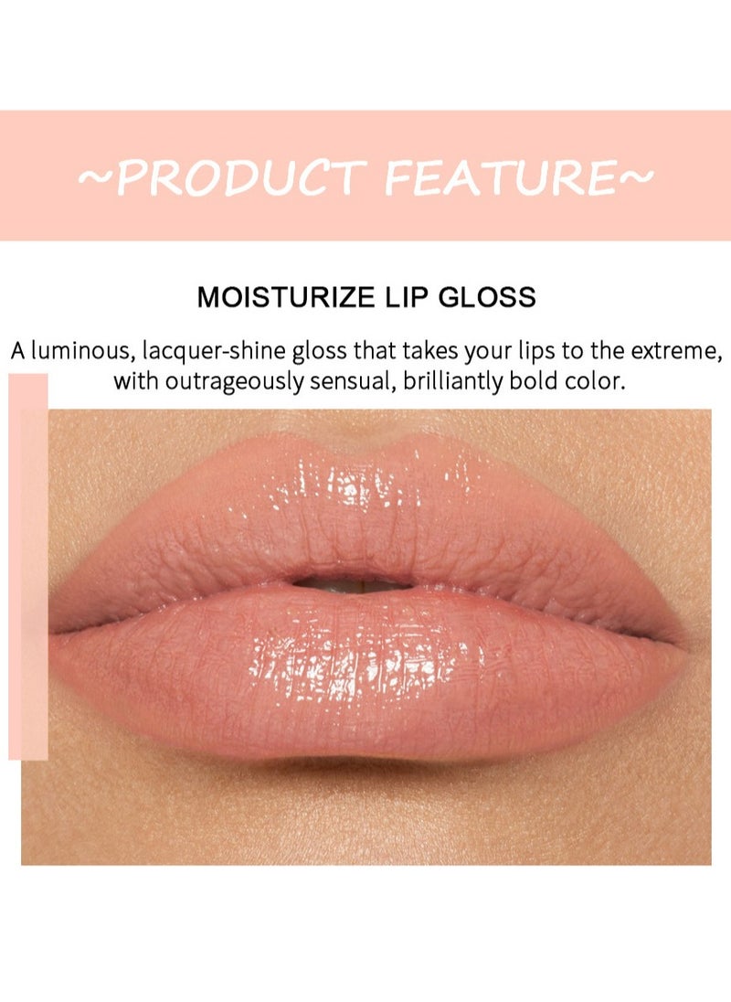 Handaiyan Lip Gloss Jelly Hydrating Moisturizing Long Lasting High Glossy Light Stain Super Shiny Balm Oil Tinted Treatment Lips Glow Glass Shine Makeup Color Bright Lifter Lip Care For Women Girls  - Image 2