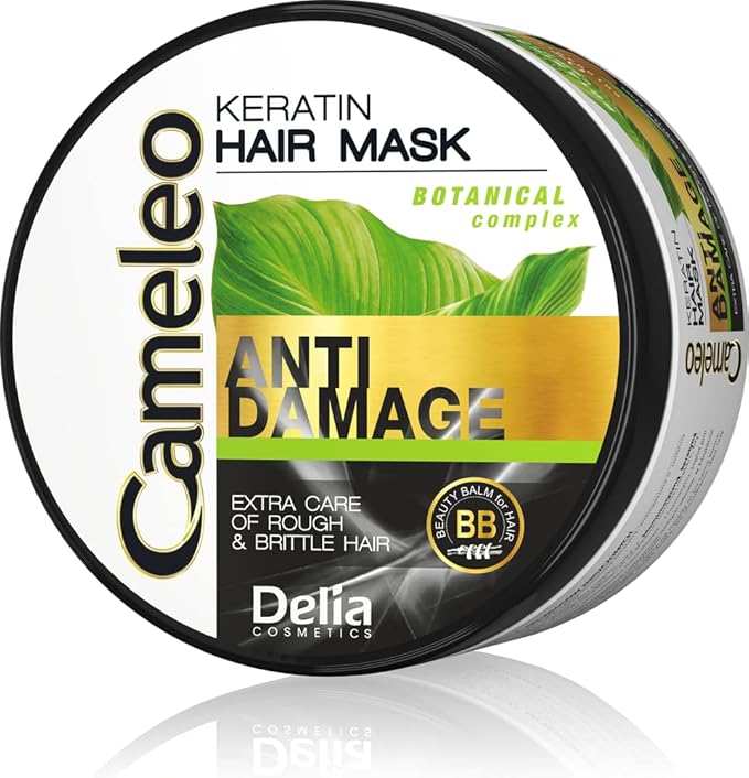Cameleo Keratin Shampoo for Damaged Dry Brittle Hair Excellent Repair Treatment Care with Biomimetic Keratin Argan Oil Thermo Protect Salt Paraben Free 250ml - Image 1