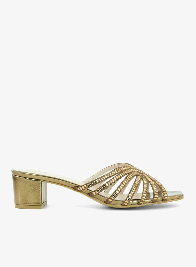 Zayna Bronze 221-303 Zayna Ladies Classic Low Block Slides 18F8827-16 Bronze for Women | Best Price UAE