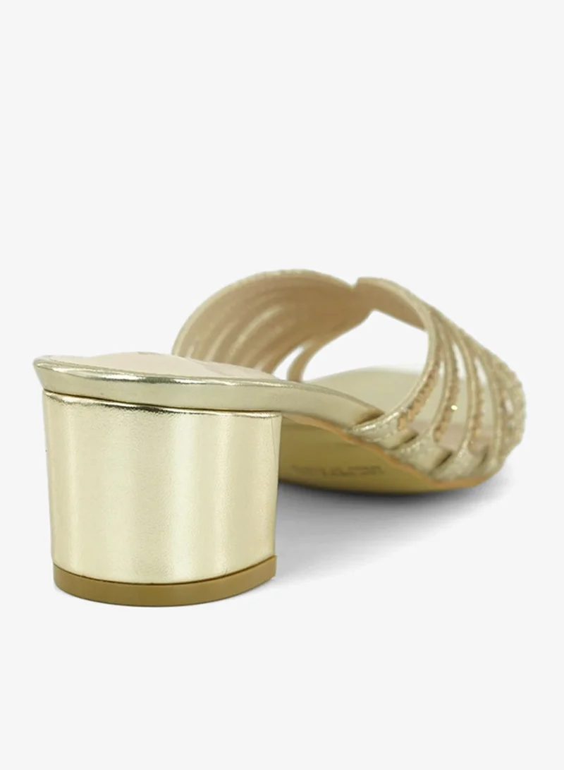 Zayna Bronze 221-303 Zayna Ladies Classic Low Block Slides 18F8827-16 Bronze for Women | Best Price UAE
