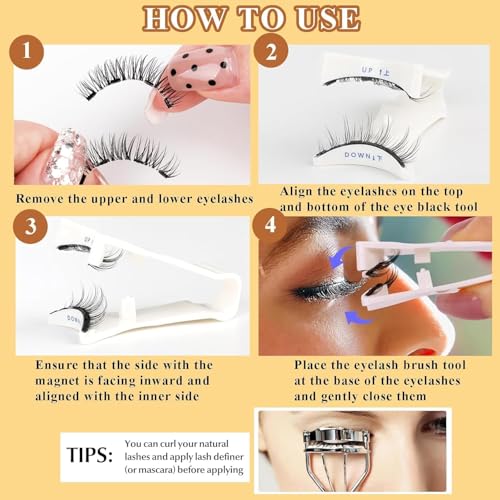 Lommy Magnetic Eyelashes for Women – Natural Look, Reusable Wispy Magnetic Lashes with Applicator, No Glue, No Eyeliner, Easy-to-Use False Eyelash Extension Kit - Image 4